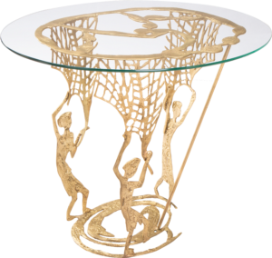 STORY OF US Side Table: Artisanal Brass & Glass Table Celebrating Human Connections